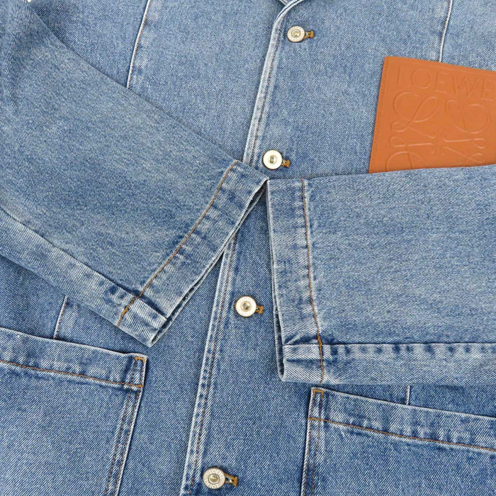 LOEWE 
ロゴ コットン 
アナグラム レザーパッチ デニムジャケット