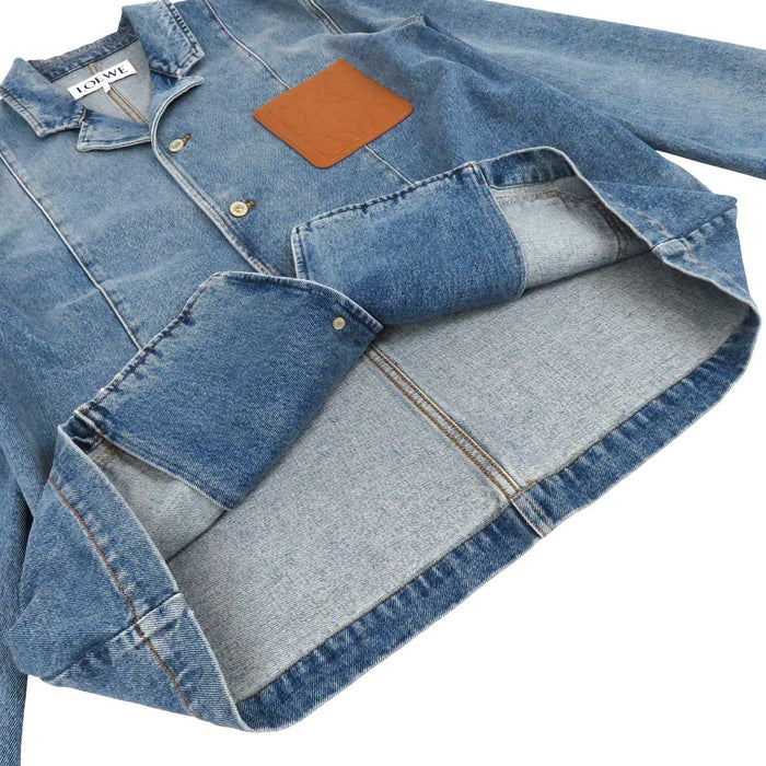 LOEWE 
ロゴ コットン 
アナグラム レザーパッチ デニムジャケット