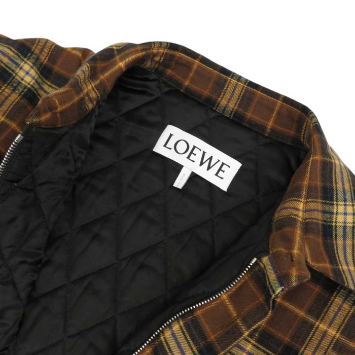 LOEWE 
ロゴ レザーパッチ コットン 中綿 
パデッド シャツ ジャケット