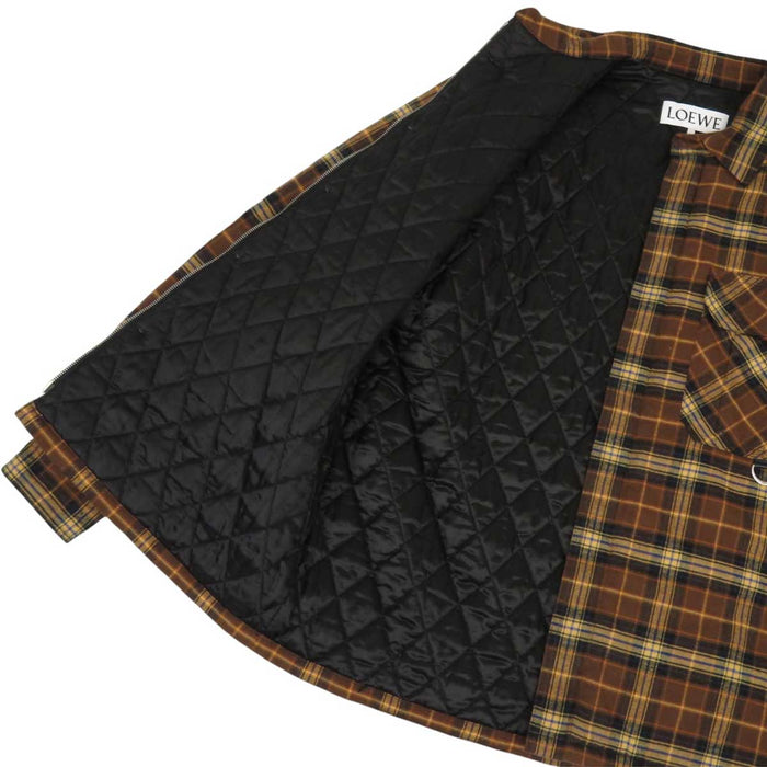 LOEWE 
ロゴ レザーパッチ コットン 中綿 
パデッド シャツ ジャケット