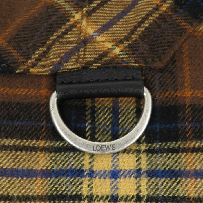 LOEWE 
ロゴ レザーパッチ コットン 中綿 
パデッド シャツ ジャケット