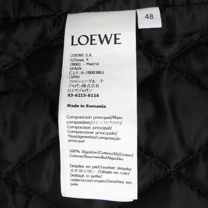 LOEWE 
ロゴ レザーパッチ コットン 中綿 
パデッド シャツ ジャケット