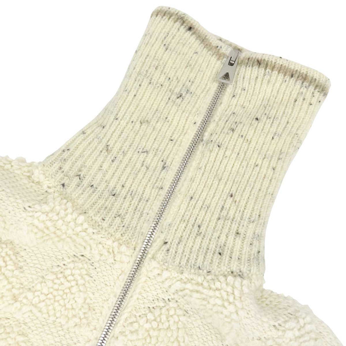 BOTTEGAVENETA 
ハイネック パッチワーク ウール カーディガン 
ジップアップ ニット ジャケット