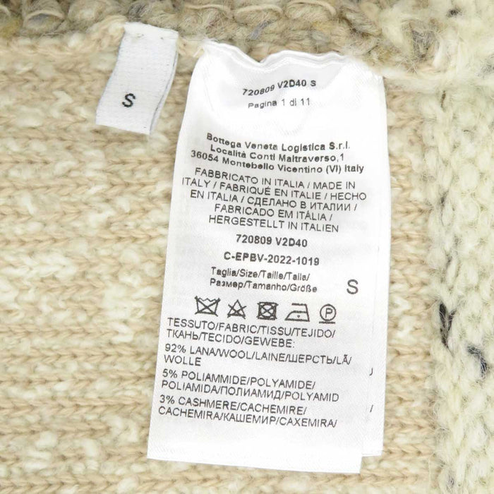 BOTTEGAVENETA 
ハイネック パッチワーク ウール カーディガン 
ジップアップ ニット ジャケット