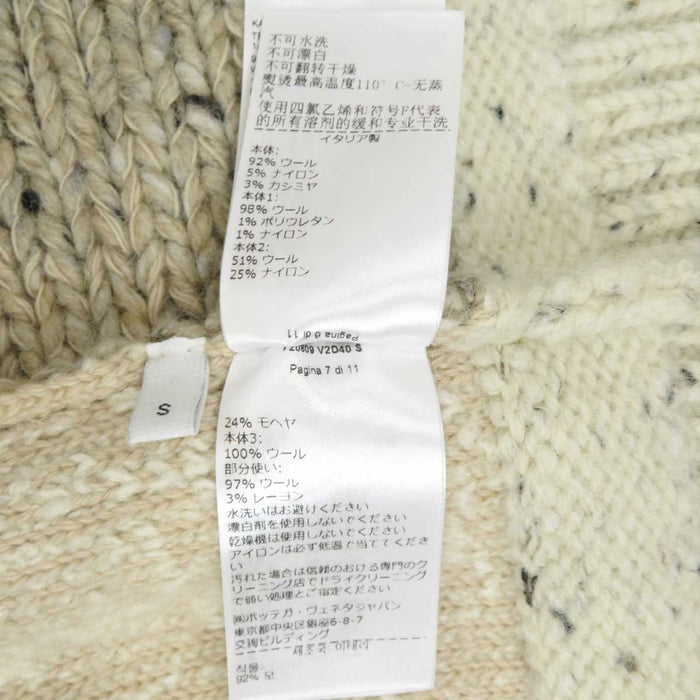 BOTTEGAVENETA 
ハイネック パッチワーク ウール カーディガン 
ジップアップ ニット ジャケット