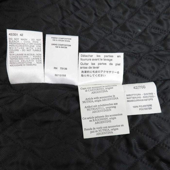 MAX MARA 
ウール ヌートリアファー 
襟 ファー ロング コート