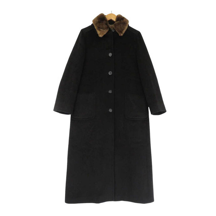 MAX MARA 
ウール ヌートリアファー 
襟 ファー ロング コート