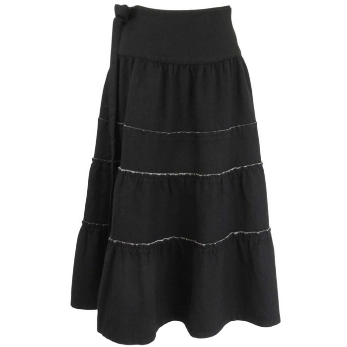 tricot COMME des GARCONS 
tricot COMME des GARCONS 
Gonna a portafoglio in lana con volant di lunghezza midi