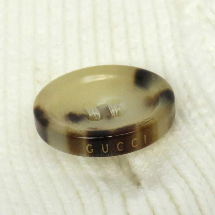 GUCCI 
シェリーライン ロゴ コットン 
ウェブストライプ ジャージーニット カーディガン