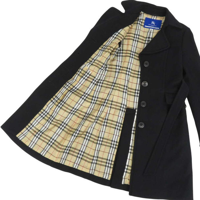 BURBERRY 
ロゴボタン ウール混 アンゴラ混 ベルト 
BLUE LABEL ベルテッド コート