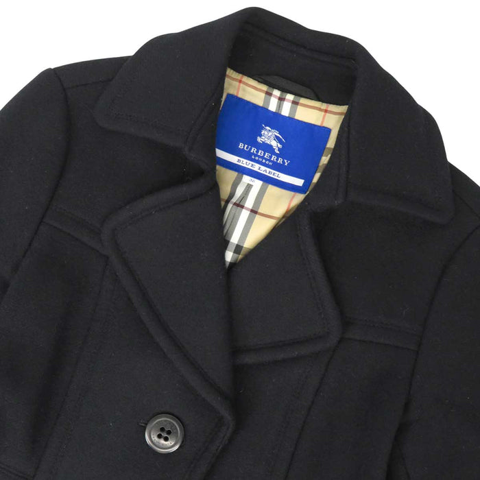 BURBERRY 
ロゴボタン ウール混 アンゴラ混 ベルト 
BLUE LABEL ベルテッド コート