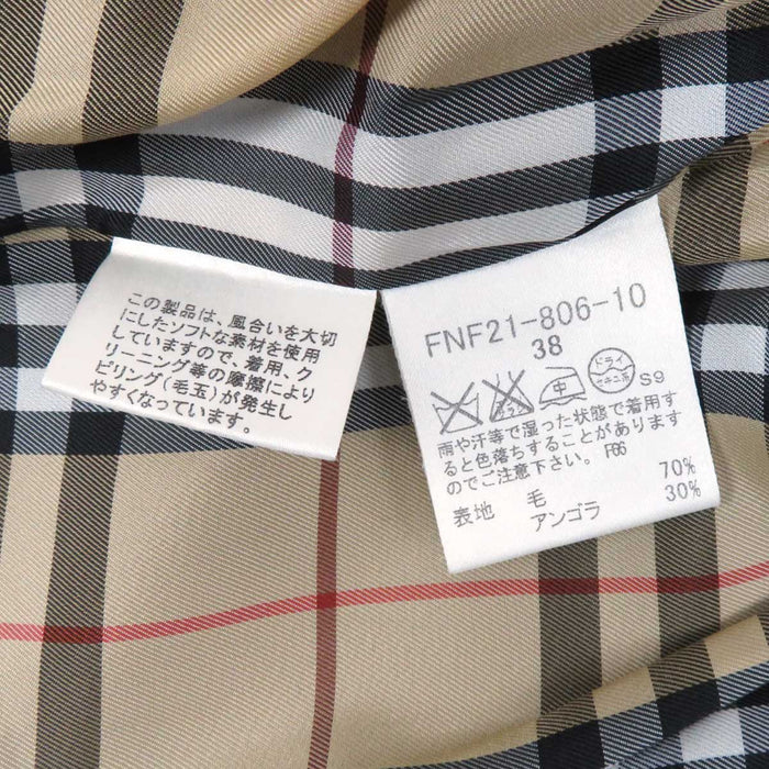 BURBERRY 
ロゴボタン ウール混 アンゴラ混 ベルト 
BLUE LABEL ベルテッド コート