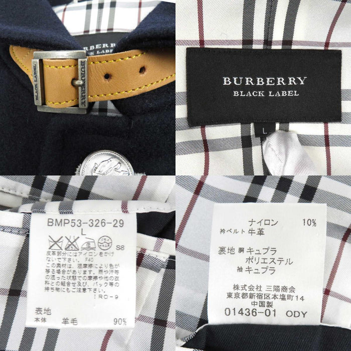 BURBERRY 
裏地チェック ロゴ 
メタルボタン ウール コート 
BLACK LABEL
