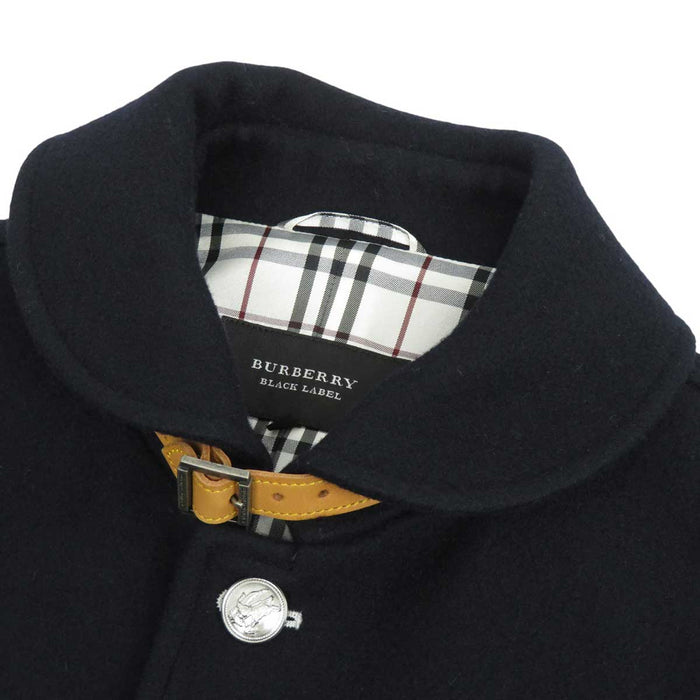 BURBERRY 
裏地チェック ロゴ 
メタルボタン ウール コート 
BLACK LABEL
