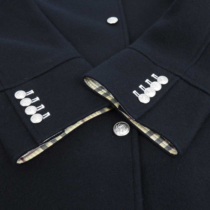 BURBERRY 
裏地チェック ロゴ 
メタルボタン ウール コート 
BLACK LABEL