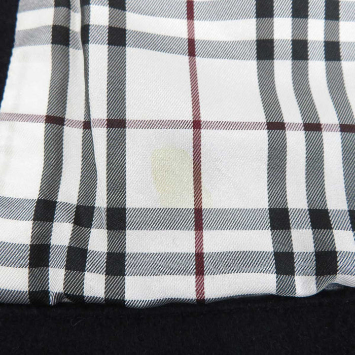 BURBERRY 
裏地チェック ロゴ 
メタルボタン ウール コート 
BLACK LABEL