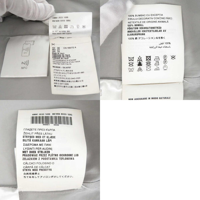 MIUMIU 
クロップド カットオフ 刺繍 コットン 
ロゴ ポプリン シャツ