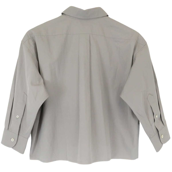 MIUMIU 
クロップド カットオフ 刺繍 コットン 
ロゴ ポプリン シャツ