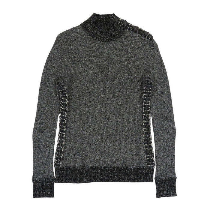 CHANEL 
COCO CC ツイード ココボタン ウール カシミヤ 
ココマーク モックネック リブニット