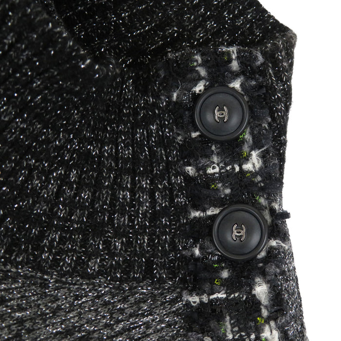 CHANEL 
COCO CC ツイード ココボタン ウール カシミヤ 
ココマーク モックネック リブニット