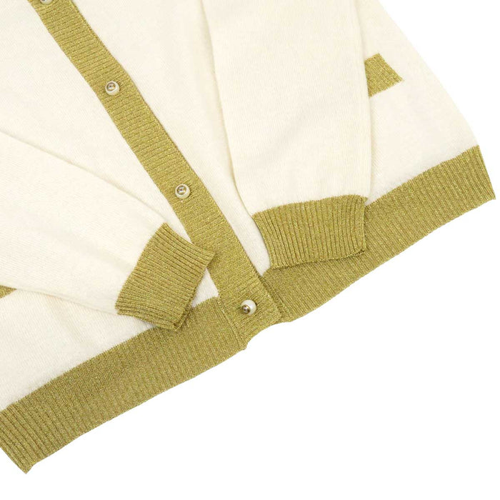 GUCCI 
フェイクパール バイカラー ロングスリーブ 
インターロッキングG ボタン カーディガン