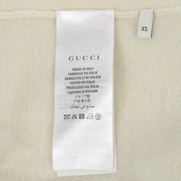 GUCCI 
フェイクパール バイカラー ロングスリーブ 
インターロッキングG ボタン カーディガン