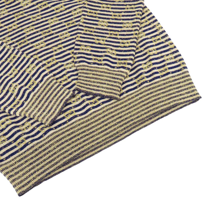 GUCCI 
総柄 ロング丈 ラメ ウール 
GG ボーダー ニット