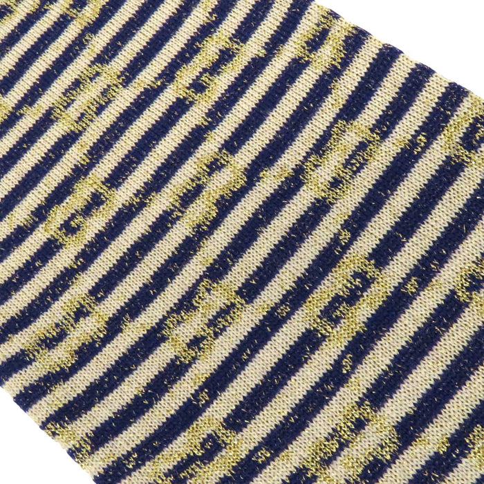 GUCCI 
総柄 ロング丈 ラメ ウール 
GG ボーダー ニット