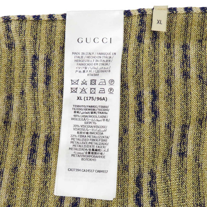GUCCI 
総柄 ロング丈 ラメ ウール 
GG ボーダー ニット
