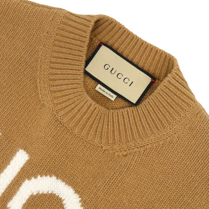 GUCCI 
クルーネック 
ロゴ ウール ニット