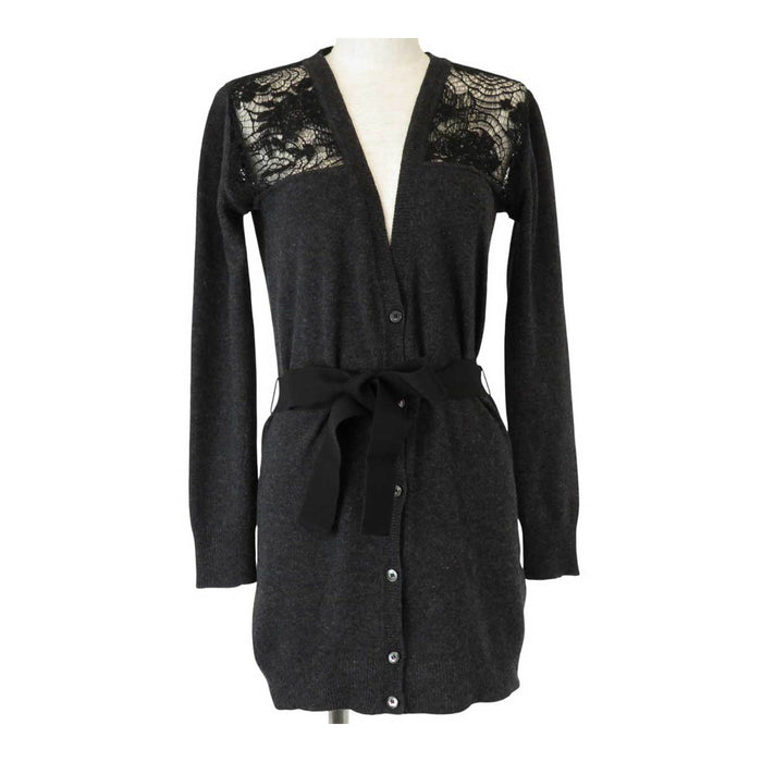 VALENTINO 
ウール カシミヤ 
透かし編み 切替 カーディガン 
VALENTINO ROMA