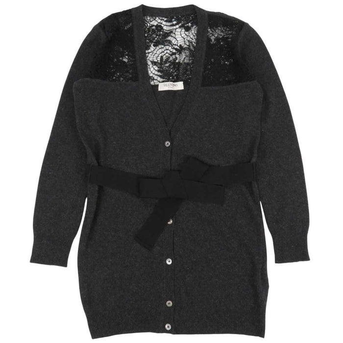 VALENTINO 
ウール カシミヤ 
透かし編み 切替 カーディガン 
VALENTINO ROMA