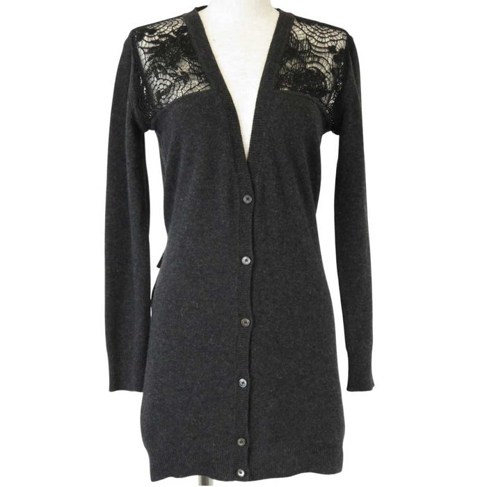 VALENTINO 
ウール カシミヤ 
透かし編み 切替 カーディガン 
VALENTINO ROMA