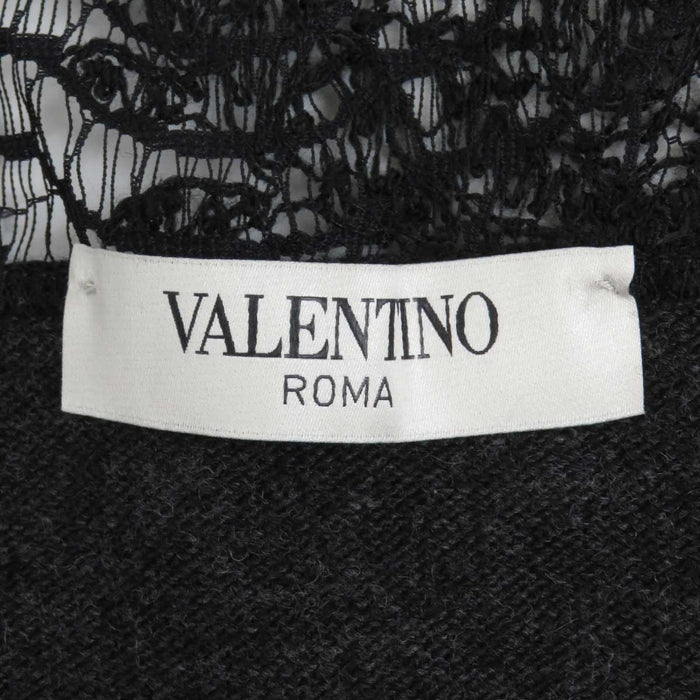 VALENTINO 
ウール カシミヤ 
透かし編み 切替 カーディガン 
VALENTINO ROMA