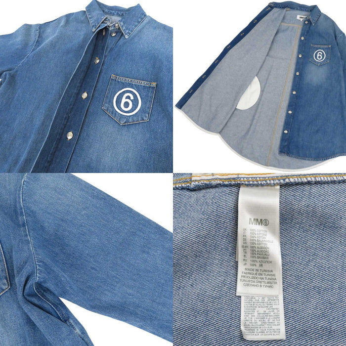 Maison Margiela 
ロゴボタン コットン 
KIDS MM6 エンブロイダリー デニムジャケット