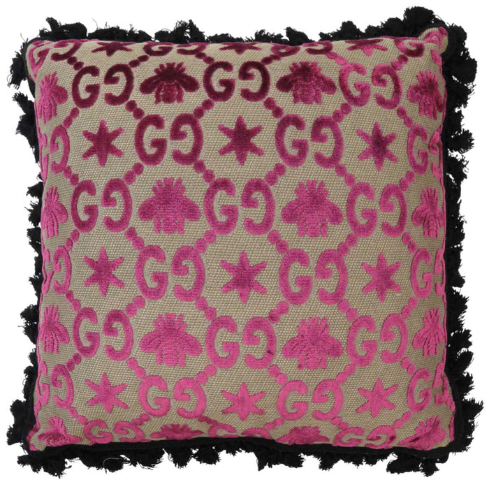 GUCCI 
花柄 Bee フリンジ 
GG ジャカード ベルベット クッション