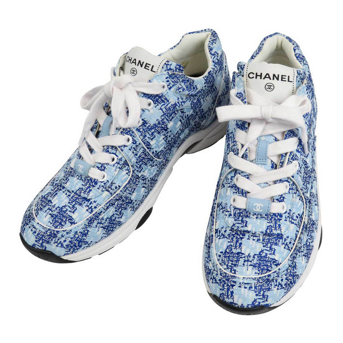 CHANEL 
COCO CC ロゴ ツイード 
ココマーク ファブリック スニーカー