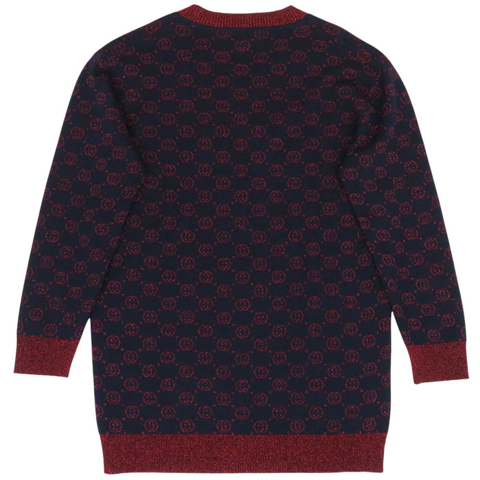 GUCCI 
ラメ ウール 
インターロッキングG ロング ニット カーディガン