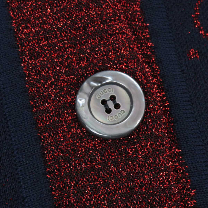 GUCCI 
ラメ ウール 
インターロッキングG ロング ニット カーディガン