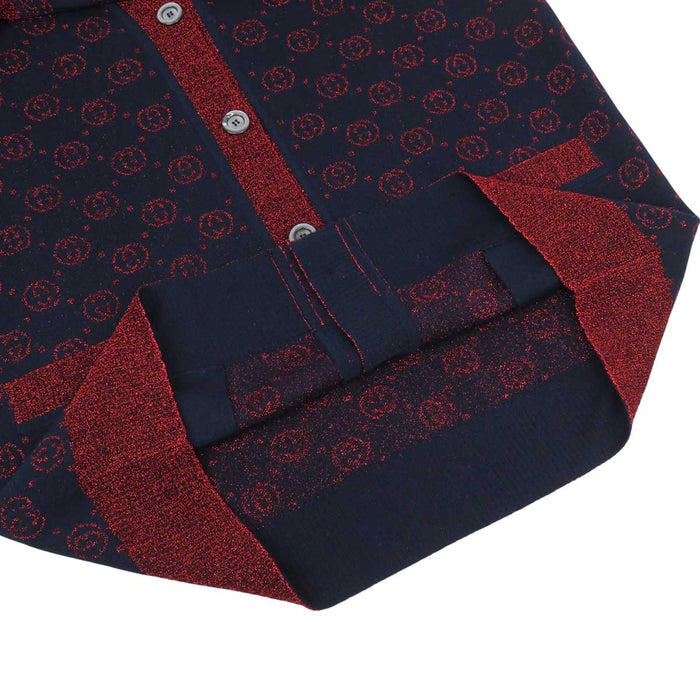 GUCCI 
ラメ ウール 
インターロッキングG ロング ニット カーディガン