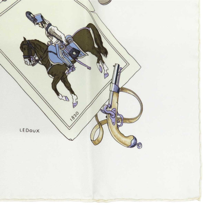 HERMES 
スカーフ 大判 シルク 騎兵隊 
カレ 90 CAVALERIE FRANCAISE