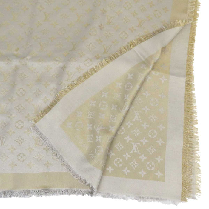 LOUIS VUITTON 
LV シルク ウール 
ショール モノグラム シャイン