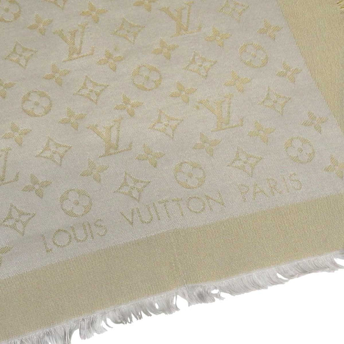 LOUIS VUITTON 
LV シルク ウール 
ショール モノグラム シャイン