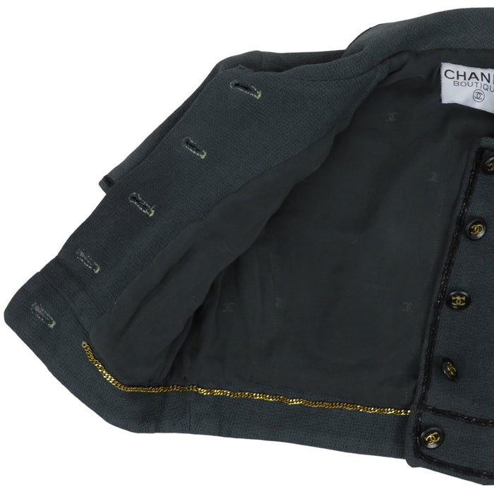 CHANEL 
COCO CC ココボタン 
ココマーク ツイード クロップド ジャケット