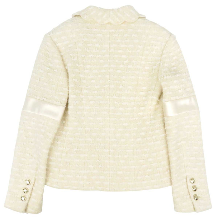 CHANEL 
COCO CC ココボタン ウール シルク 
ココマーク スカラップカラー ツイード ジャケット