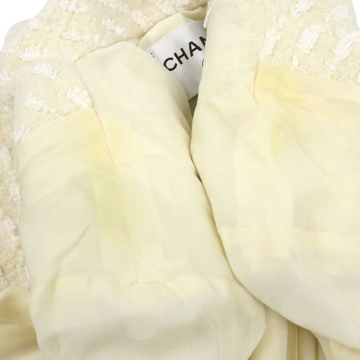 CHANEL 
COCO CC ココボタン ウール シルク 
ココマーク スカラップカラー ツイード ジャケット