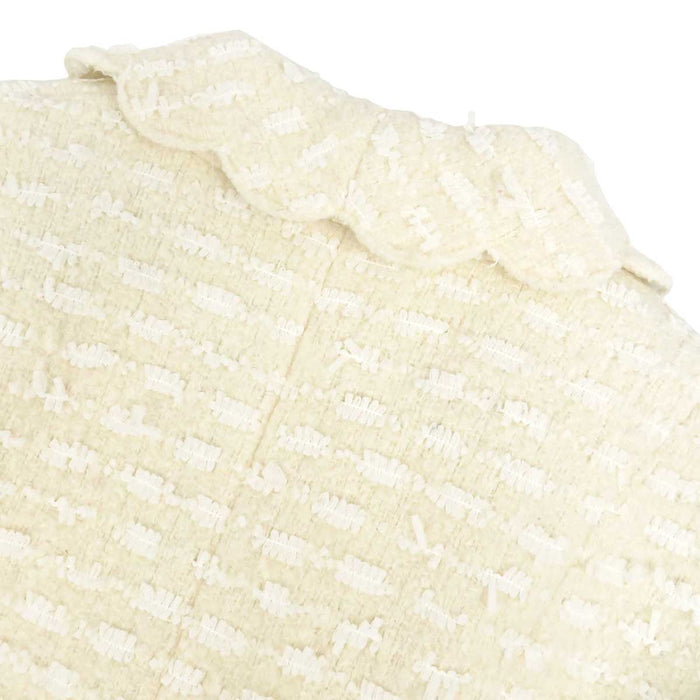 CHANEL 
COCO CC ココボタン ウール シルク 
ココマーク スカラップカラー ツイード ジャケット