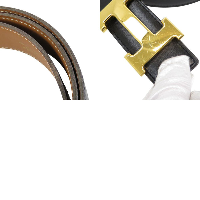 HERMES 
Ash □A incisione Finitura color oro 
Fibbia H reversibile Cintura in pelle 32MM