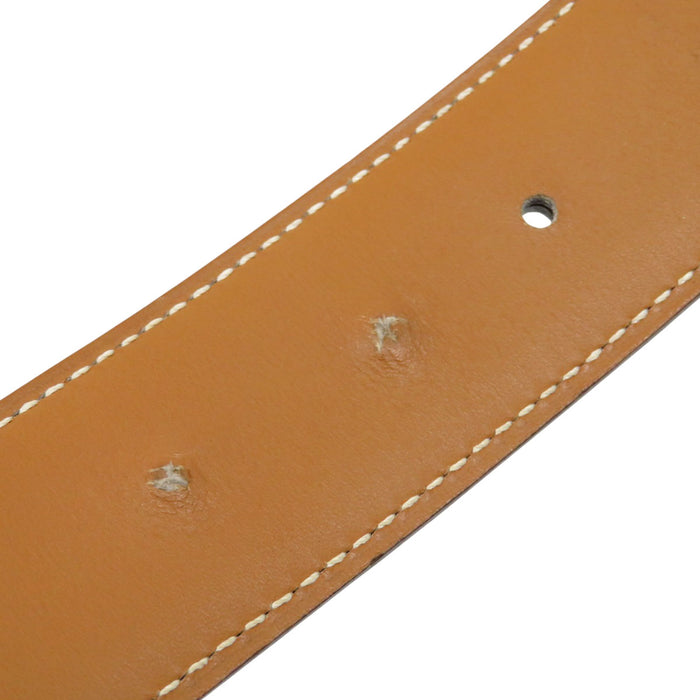 HERMES 
アッシュ □A刻印 ゴールドカラー金具 
H バックル リバーシブル レザー ベルト 32MM