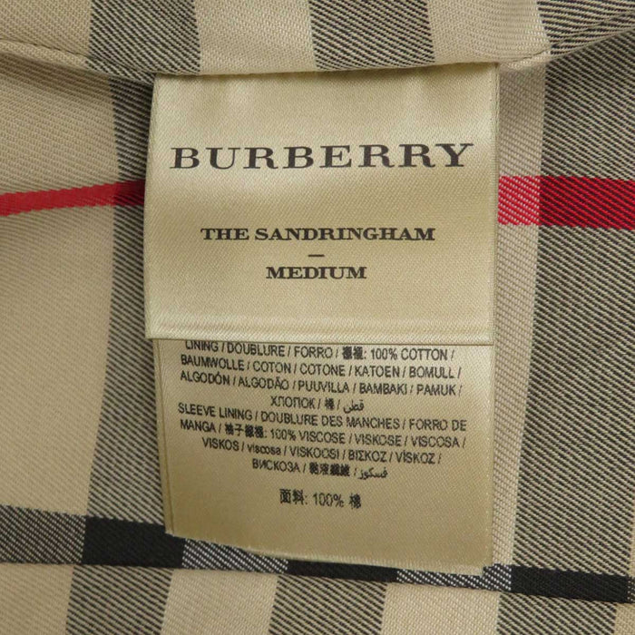 BURBERRY
Belt Lining Check Pattern MEDIUM Cotton
THE SANDRINGHAM Trench Coat